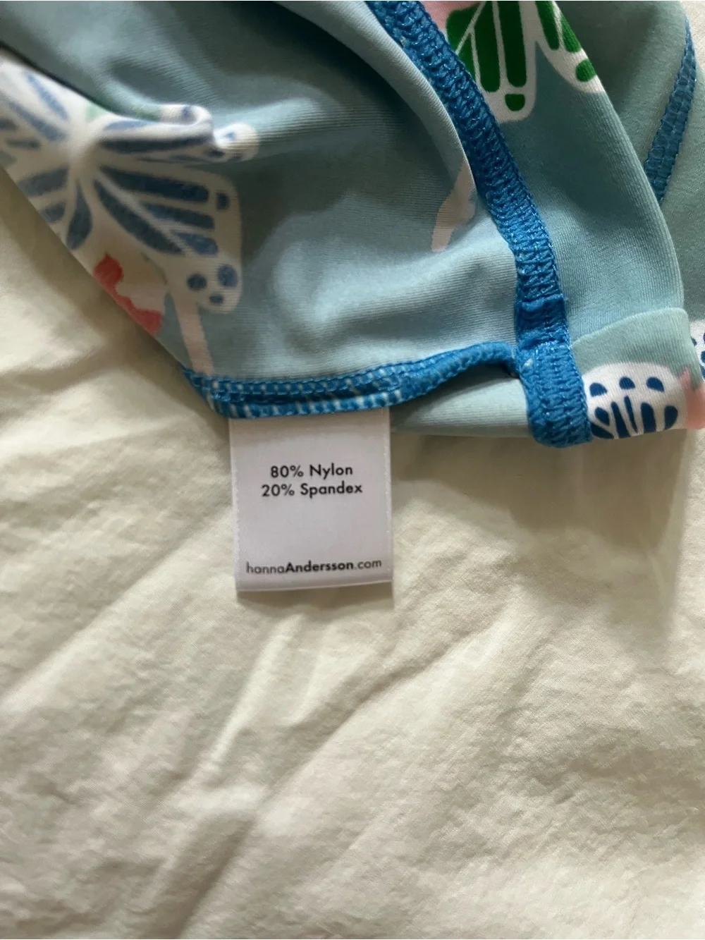 Hanna Andersson Aqua Swim Top with Multicolor Fairy Print